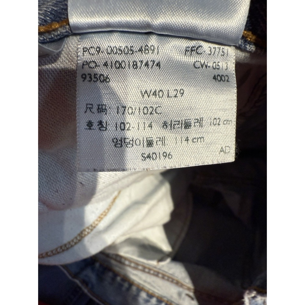 Levi's 505 Jeans Mens 40x29 Blue Denim Straight Regular‎ Grunge Retro American - Picture 8 of 12